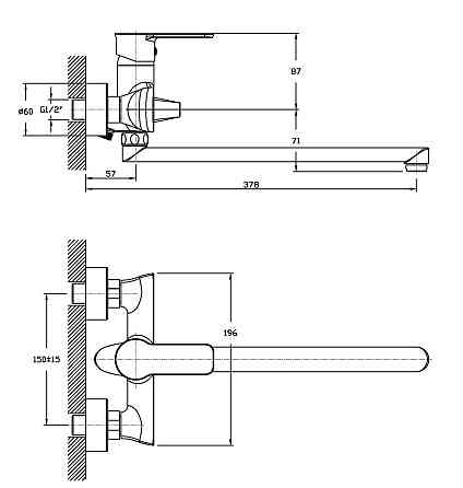 Змішувач для ванни Haiba HOUSTON 006   ( HB0230 ) 33470 Харків