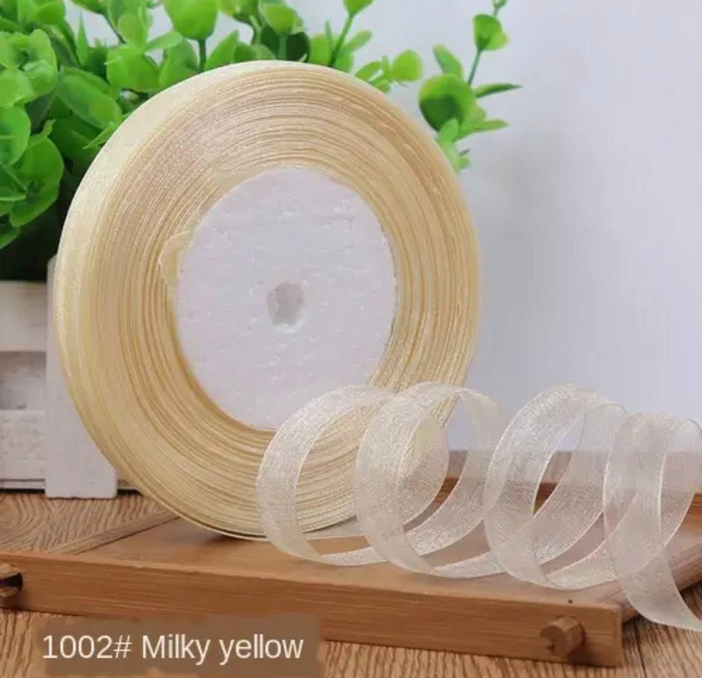 Лента органза, ширина 12 мм. цвет молочный Киев - изображение 1