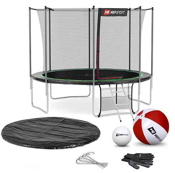 Батут Hop-Sport 10ft (305см) чорно-зелений з внутрішньою сіткою (4 ноги) Київ