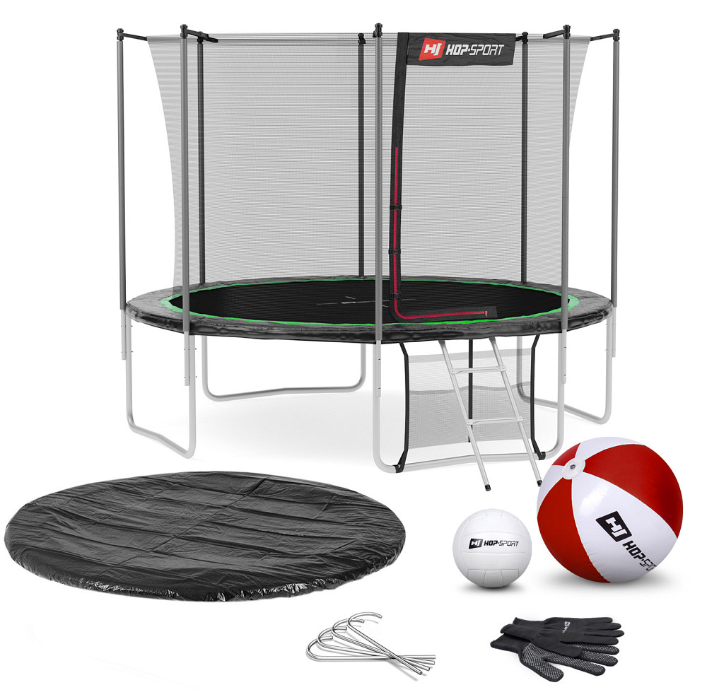 Батут Hop-Sport 10ft (305см) черно-зеленый с внутренней сеткой (4 ноги) Киев - изображение 1