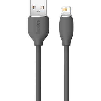 Дата кабель USB 2.0 AM to Lightning 2.0m 2.4A Jelly Liquid Silica Gel Black Baseus (CAGD000101) Вінниця