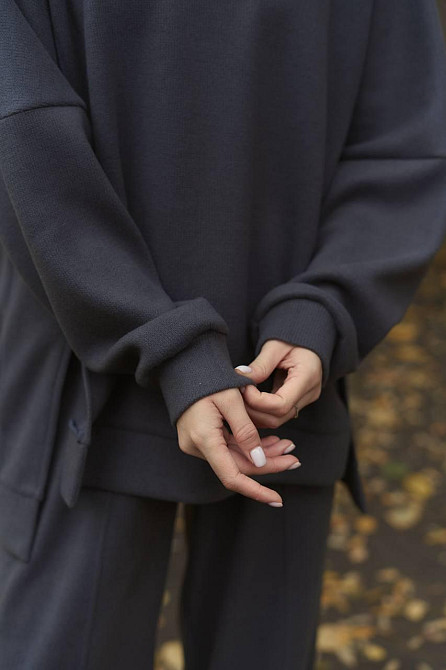 Жіночий теплий базовий костюм-двійка з двосторонньої ангори Графіт Одеса - фото 5