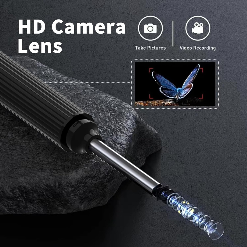 Вушний отоскоп CC10 з камерою 1080P, Wi-Fi, 6 LED, силіконові насадки, для iOS та Android, чорний Київ - фото 7
