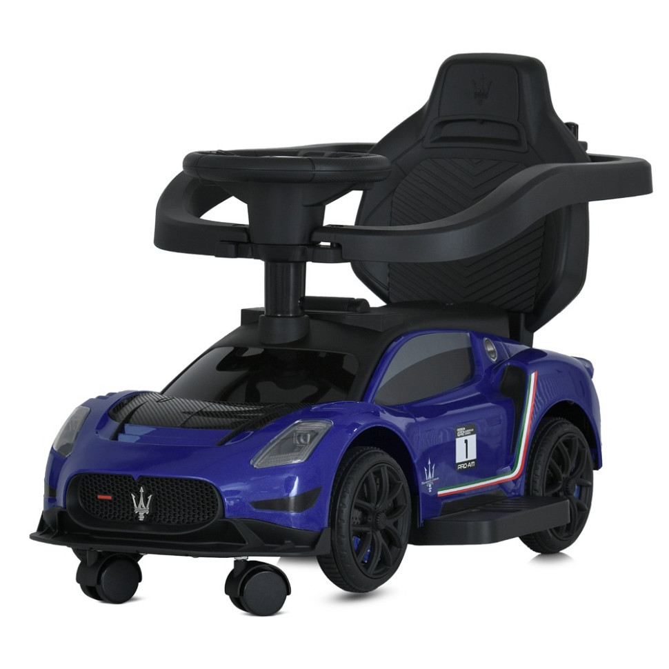 Дитяча каталка-толокар 2 в 1 M 5106-4 синій, з батьківською ручкою Вінниця - фото 6