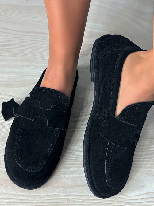 Туфлі жіночі Hengji 560-1 лофери замшеві чорні, 37, 23,5 см Київ - фото 13