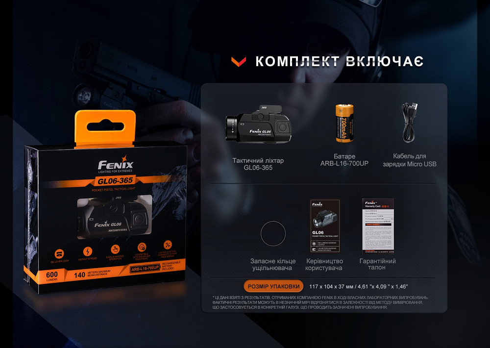Ліхтар до пістолета Fenix GL06-365 Київ - фото 17