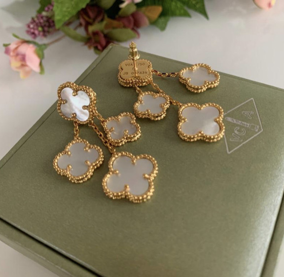 Серьги белые  Vancleef Ванклиф серебро Одесса - изображение 1