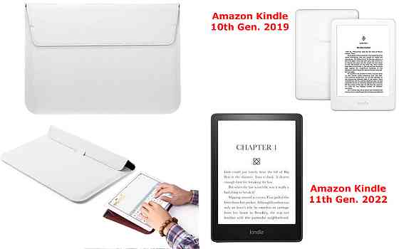 Чехол-конверт VitoCase для Amazon Kindle 10th Gen. 2019, 11th Gen. 2022, с функцией подставки для книги Черный Белый Киев