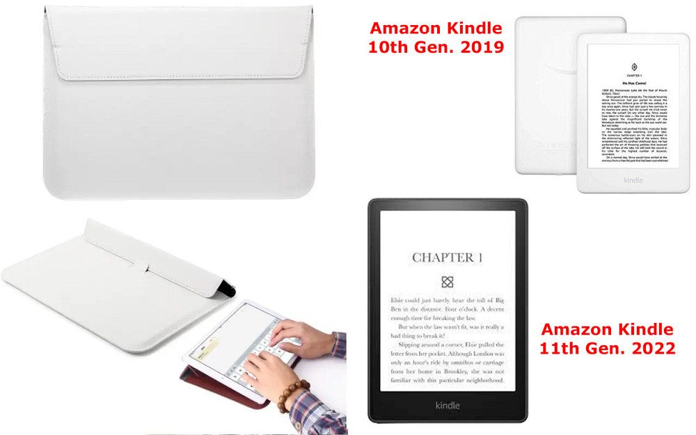Чохол-конверт VitoCase для Amazon Kindle 10th Gen. 2019, 11th Gen. 2022, з функцією підставки для книги Чорний Білий Київ - фото 1
