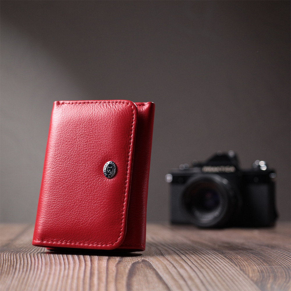 Женский кошелек горизонтального формата из натуральной кожи Красный (ST Leather) Киев - изображение 3