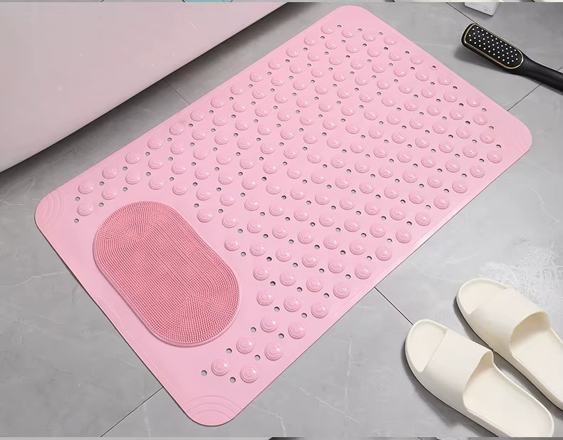 Коврик атискользящий для ванной комнаты и душа,массажный для ног силиконовый с присосками, розовый 36.5х69 см Каменец-Подольский - изображение 4