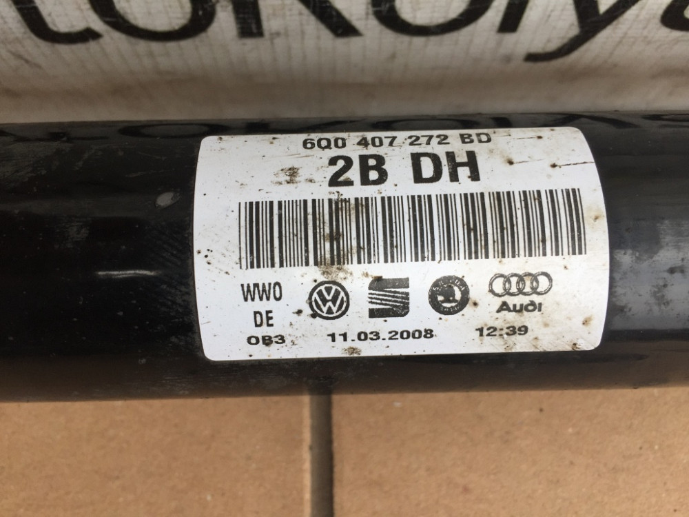 Піввісь права Skoda Fabia 1.2 бензин 2007-2014 (6Q0407272BD) Ковель - изображение 1