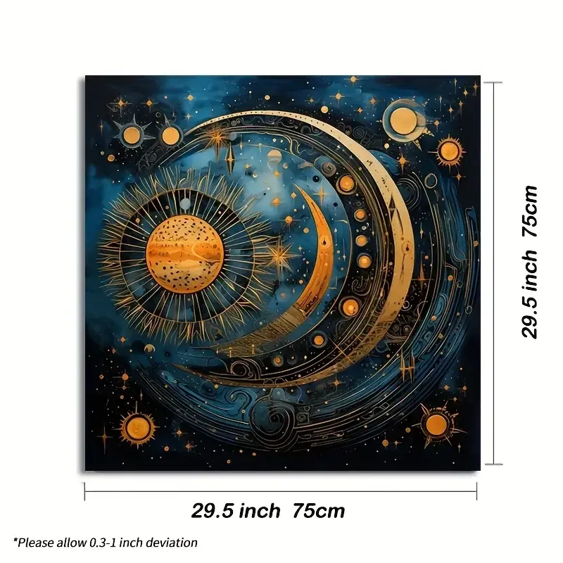 Скатерть для Таро 75×75 см — космическое алтарное полотно с изображением солнца, луны и звёзд Киев - изображение 2