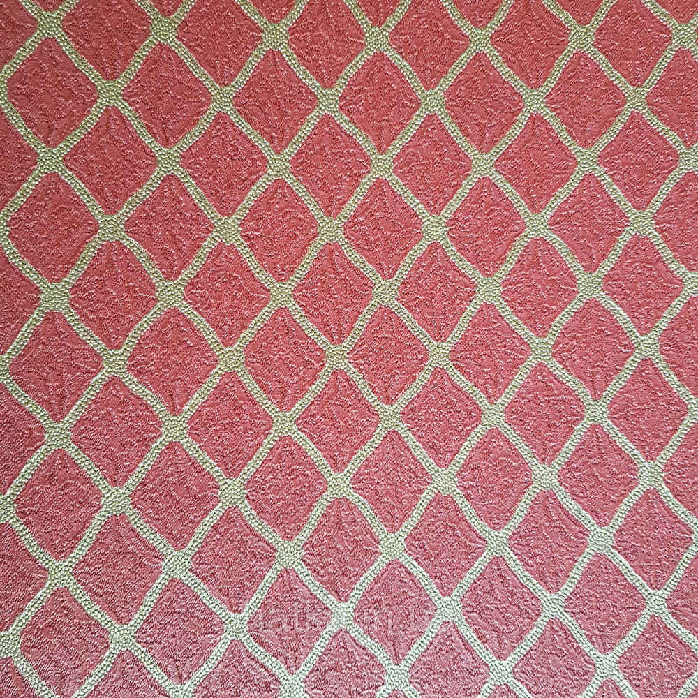 Шпалери метрові вініл на флізелін Decowall Retro смужки фігури сіткою структурні золотисті на бордовому Київ - фото 3