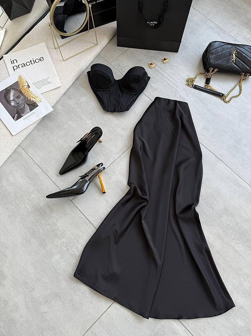 Жіноча шовкова максі-спідниця на резинці італійський шовк Одеса - фото 8