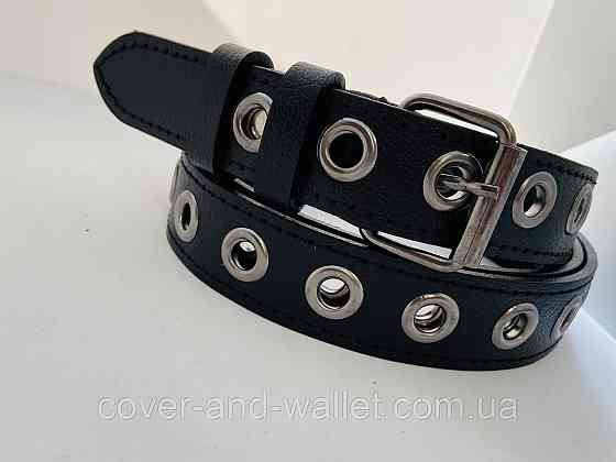 Модный женский ремень с отверстиями из натуральной кожи PS Leather Киев