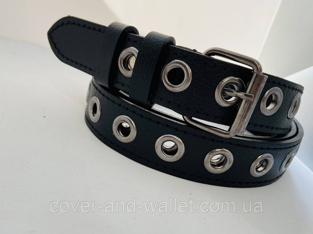 Модний жіночий ремінь з отворами з натуральної шкіри PS Leather Київ - фото 1