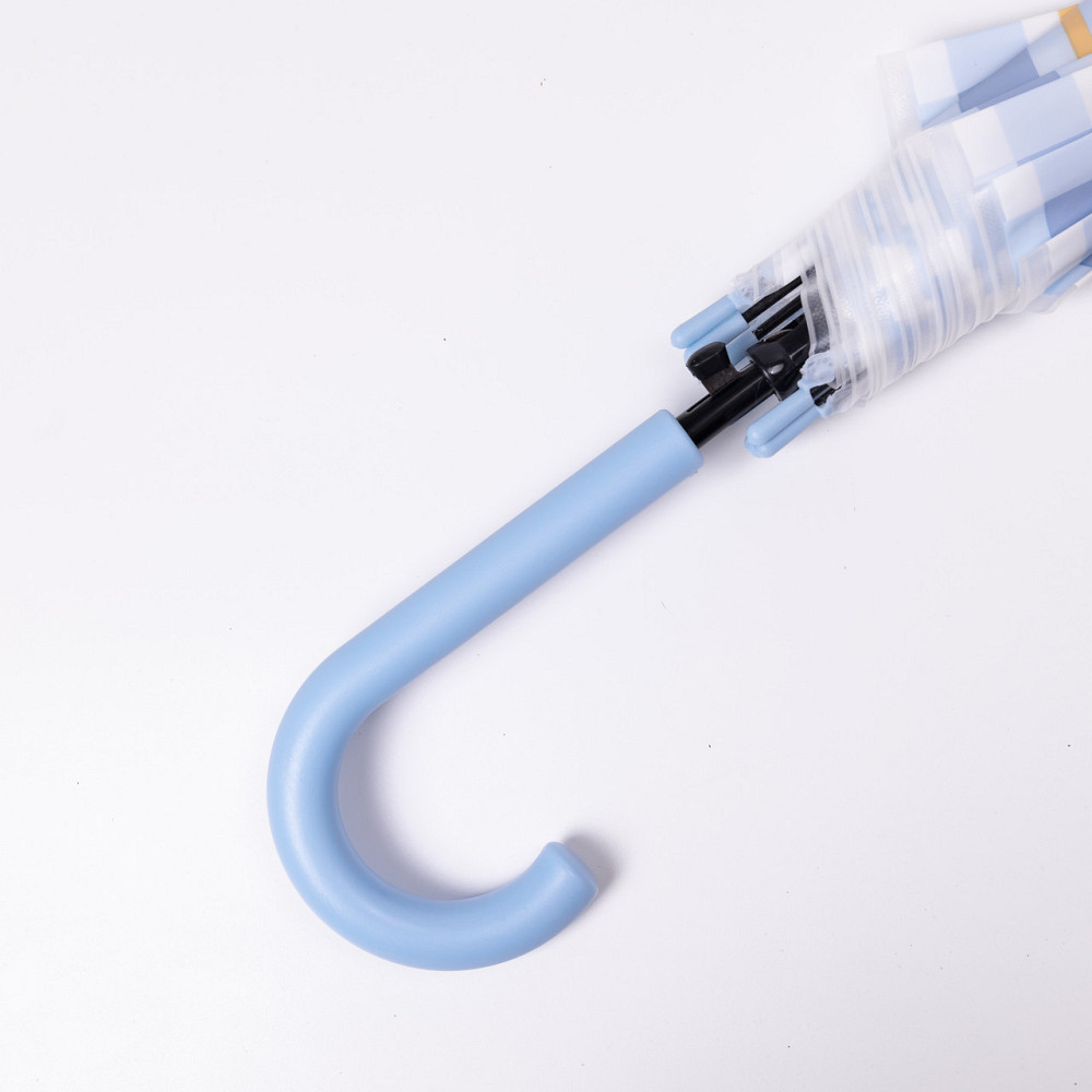 Класична дитяча парасолька-тростина напівавтомат з поліестеру міцна надійна 8 спиць діаметр 94 см Блакитний HP-23-11BL Київ - фото 5