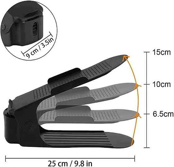 Органайзер для обуви 10 шт Белый Регулируемый двойной стеллаж 50% экономия места пластиковый Киев