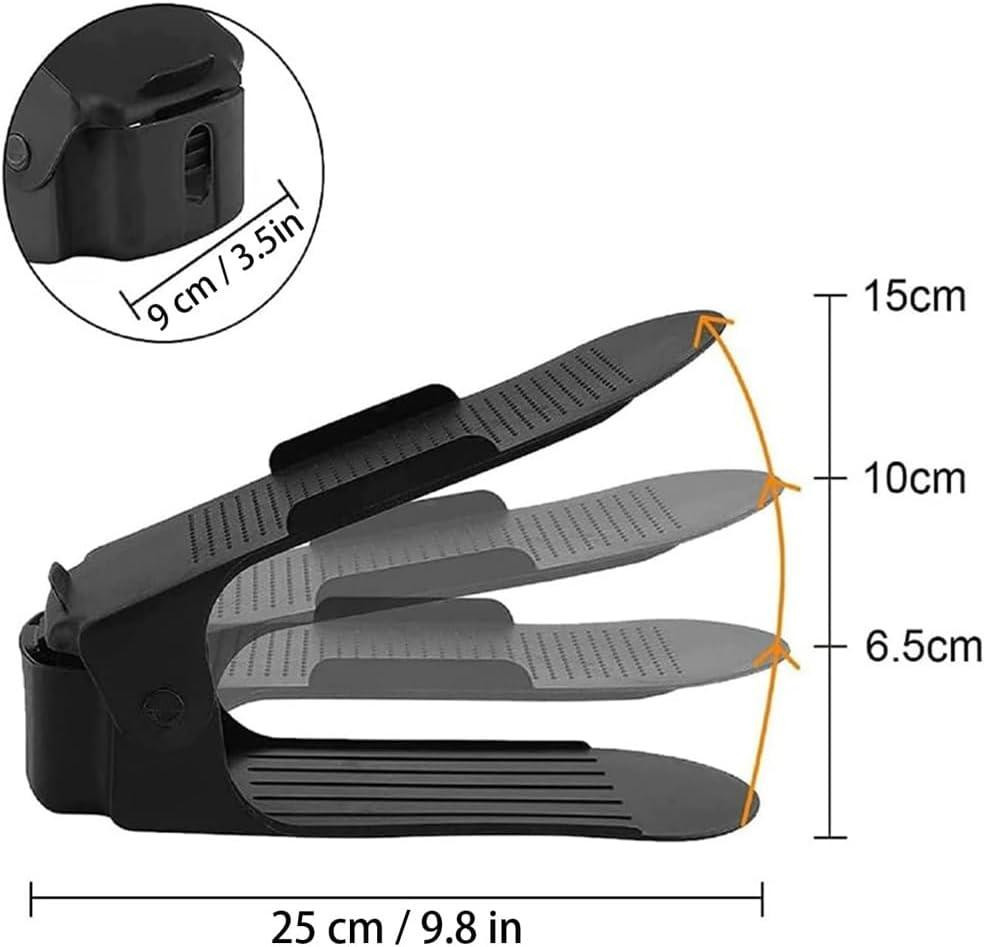 Органайзер для обуви 10 шт Белый Регулируемый двойной стеллаж 50% экономия места пластиковый Киев - изображение 2