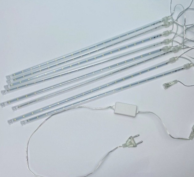 Гірлянда світлодіодні бурульки 8 шт. 50 см (прозорий шнур) Золотий Вінниця - фото 7