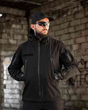 Тактический костюм софтшел BANDIT черный  ВТ7955 Одесса