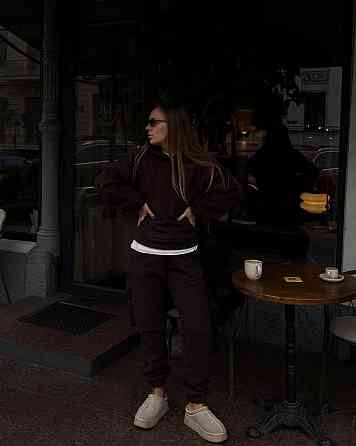 Женский теплый спортивный костюм двойка Двухсторонний плотный флис Шоколад, 42/46 Одесса