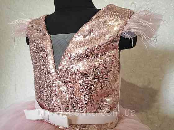 Дитяча сукня видовжене ззаду пудровое 116-134 Кривий Ріг