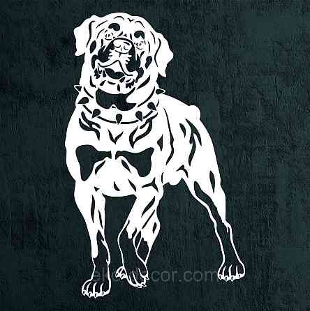 Декоративное настенное Панно «Ротвелер», Декор на стену 110*70 см, Белый Киев