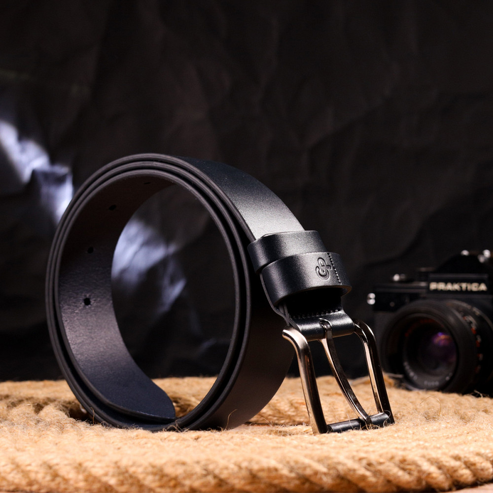 Идеальный ремень для мужчин из натуральной кожи Grande Pelle 21470 Синий Киев - изображение 6