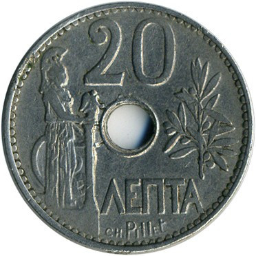 Греция 20 лепт, 1912 Полтава - фото 1