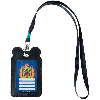 Бейдж Kite вертикальный на шнурке, черный (K24-296-3) Винница