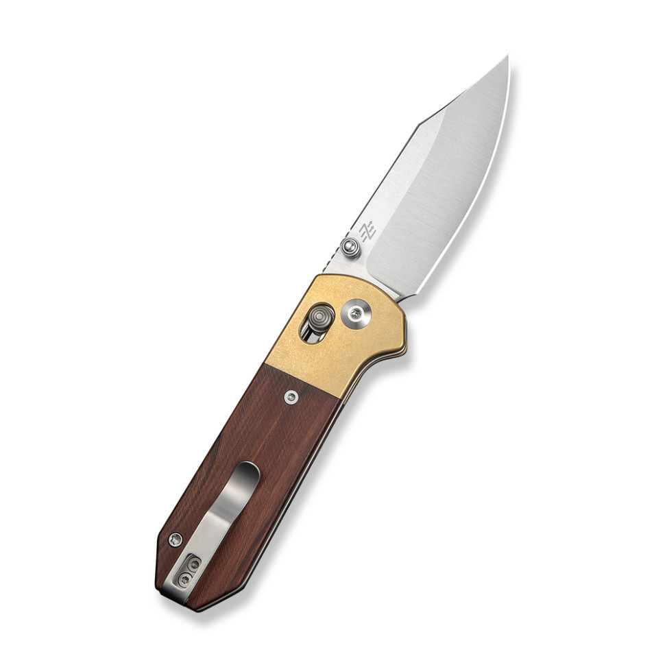 Нож складной карманный Civvi Yonder Clip Point (7.3 см) 14C28N / Wood and Brass натуральный Киев - изображение 2