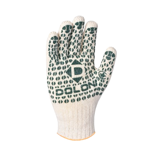 Рукавички 547 трикотаж 219 текс з крапкою ПВХ р.10(XL) білий/зелений ДКГ Житомир