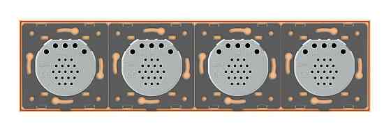 Розумний сенсорний ZigBee вимикач 4 сенсора (1-1-1-1) Livolo золото скло (VL-C704Z-13) Коломыя