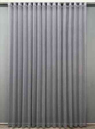 Тюль VR-Textil 1986т Льон Дощик сірий 400х270 см (42-1021) Київ
