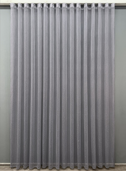 Тюль VR-Textil 1986т Льон Дощик сірий 400х270 см (42-1021) Київ - фото 2