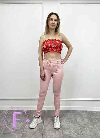 Летний женский топ с рюшами «Ruffie» 46, Червоний, В квітку Киев