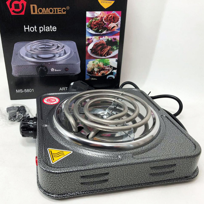 Плита электрическая одинарная Domotec MS-5801 1000 Вт, Плиты настольные для кухни переносные WI-12 Львов - изображение 4