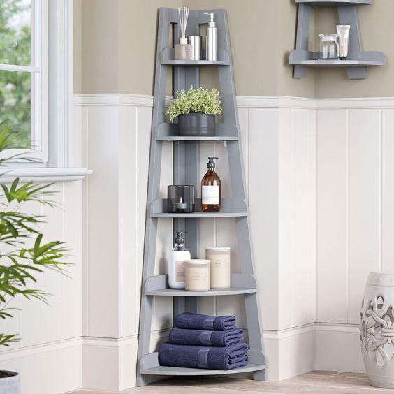 Стеллаж угловой для ванной 