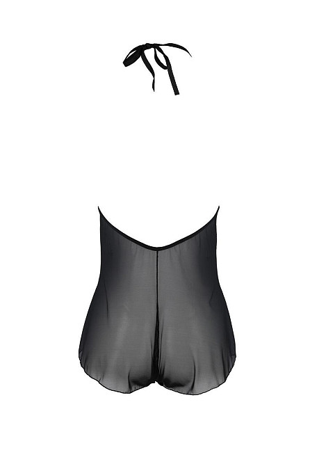 Боді Passion LEAFA BODY black, XXL/XXXL на зав'язках, м'яка чашка, низ у вигляді шортиків Sex Aura Київ - фото 4