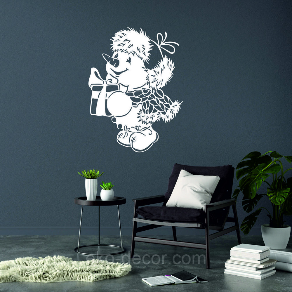 Декоративное настенное Панно «Снеговик», Декор на стену 110*83 см, Белый Киев - изображение 6