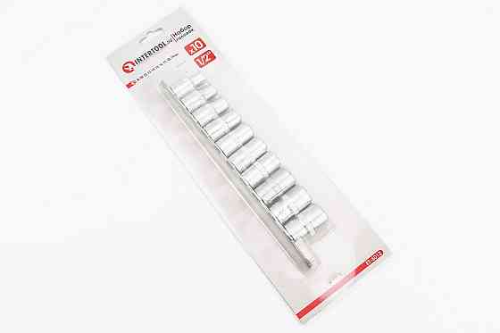 Набір головок торцевих на планці 1/2" 10шт (8/10/12/13/14/15/16/17/18/19мм) ET-6012 Київ