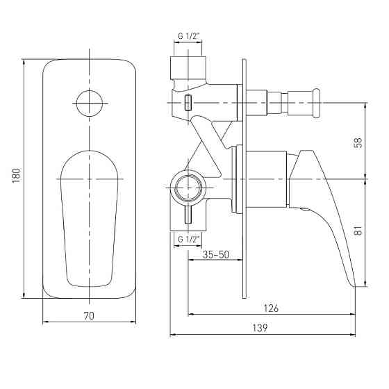 Змішувач прихованого монтажу VOLLE ORLANDO cromo на 2 споживачі хром Київ