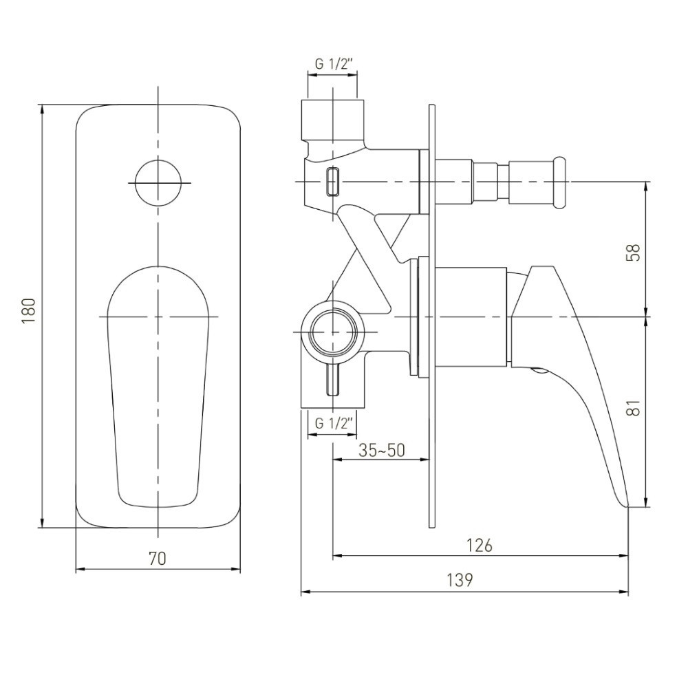 Змішувач прихованого монтажу VOLLE ORLANDO cromo на 2 споживачі хром Київ - фото 2