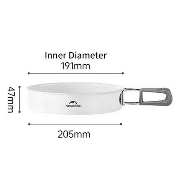 Сковородка со складной ручкой Naturehike CNK2450CF013 (17.5 см) алюминий Белый Винница