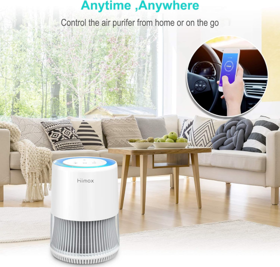 Очиститель воздуха HIMOX H06 с HEPA H13, активированным углем, датчиком качества воздуха и управлением через приложение Киев
