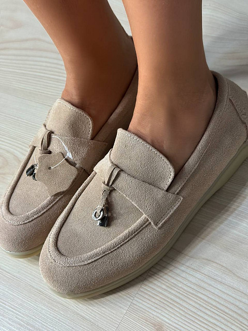 Туфли женские Hengji 336-5 замшевые лоферы с фурнитурой бежевые, 40, 25,5 см Киев - изображение 5