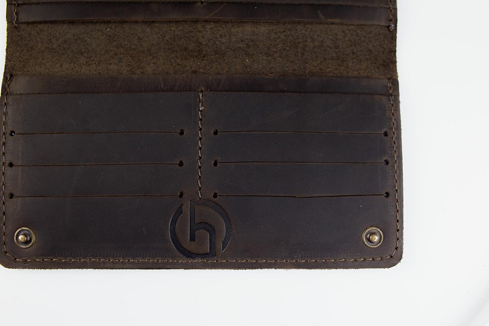 Чоловіче портмоне Skill із натуральної шкіри Crazy Horse тиснення крокодил SH106 (Темно-коричневий) Суми - фото 7