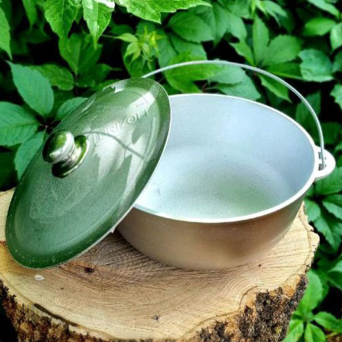 Казан туристичний алюмінієвий з кришкою та дужкою ПРЕМІУМ 8 літрів для багаття Київ - фото 2